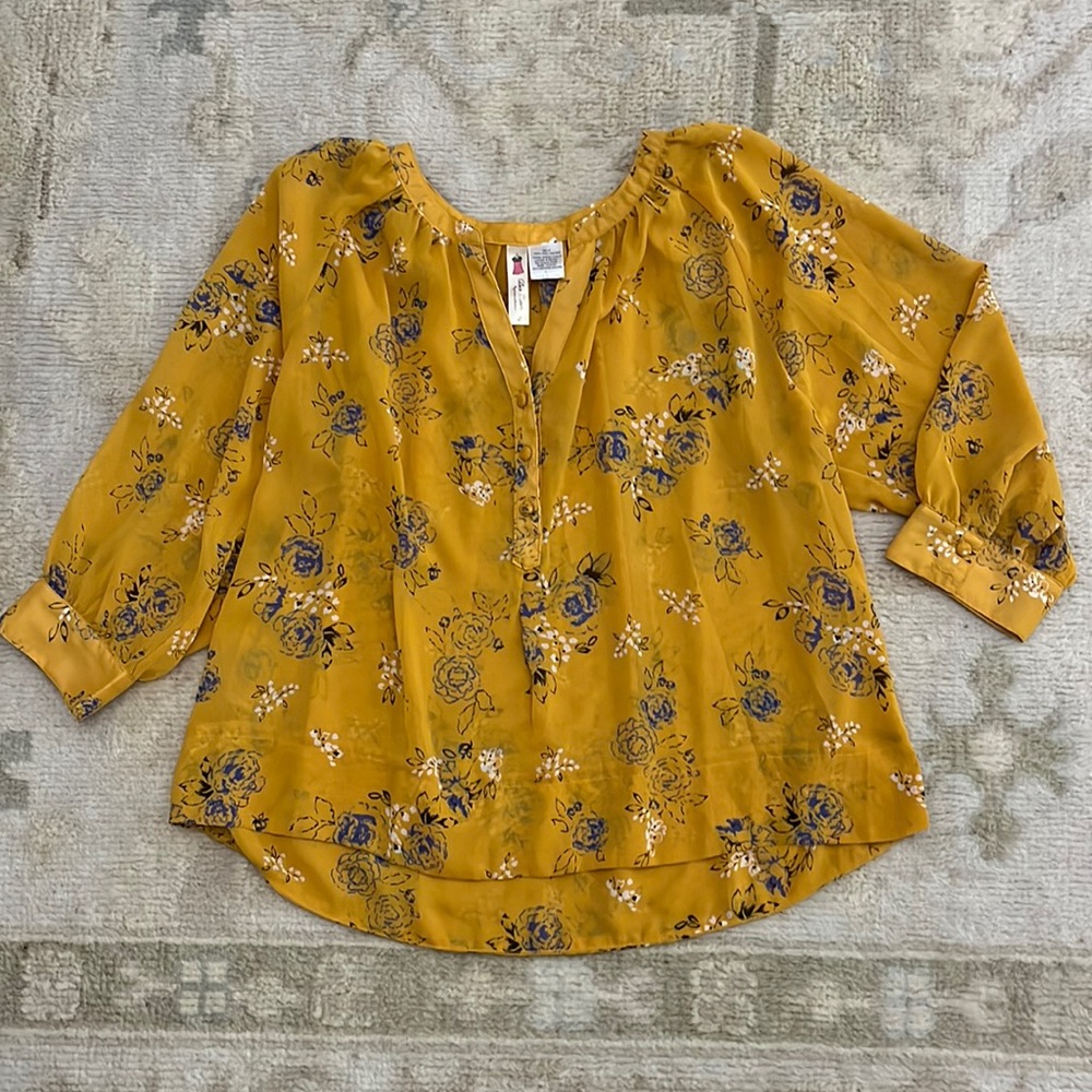 Sheer floral blouse